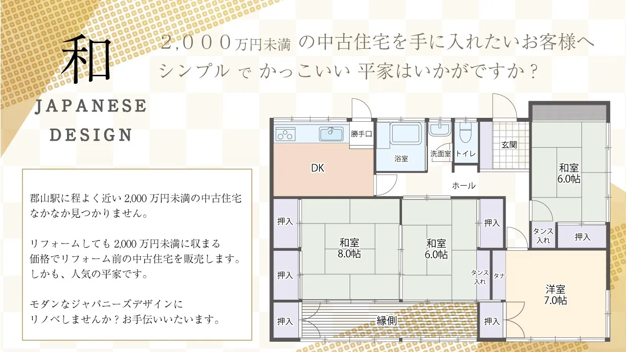 人気の平家販売開始しました！（郡山市富久山町久保田字石堂：中古住宅）